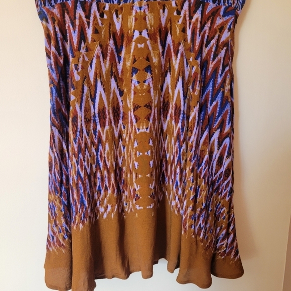 Free People Theodora Printed Boho Babydoll Dress Brown And Purple Size Large - Picture 7 of 9